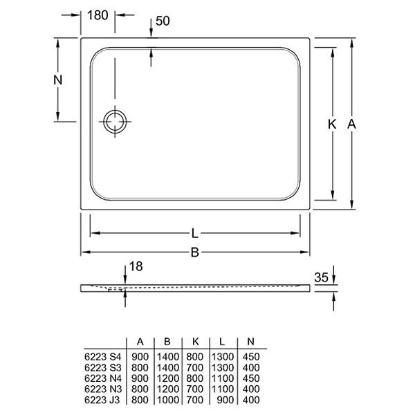 VILLEROY ET BOCH - Receveur de douche antidérapant 140 x 90  Lifetime Plus céramique blanc + Bonde blanc - large