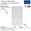 VILLEROY ET BOCH - Receveur de douche antidérapant 140 x 90  Lifetime Plus Cerasoft céramique blanc + Bonde blanc - vignette