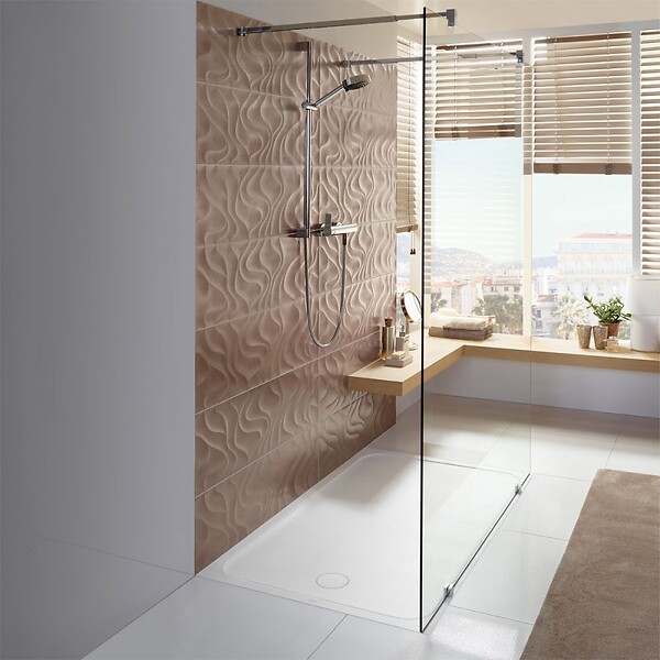 VILLEROY ET BOCH - Receveur de douche antidérapant 140 x 90  Lifetime Plus Cerasoft céramique blanc + Bonde blanc - large