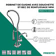 PRESTO - Robinet de cuisine pro mini sur plage avec douchette et bec de remplissage Chef chrome - vignette