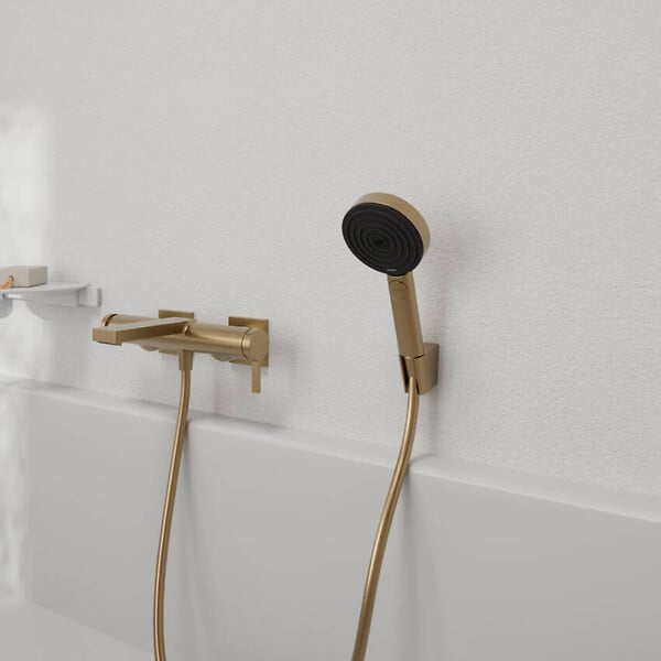 HANSGROHE - Pommeau de douche Pulsify Select EcoSmart 105 3 jets relaxation + Flexible 125 cm Designflex Bronze brossé - large