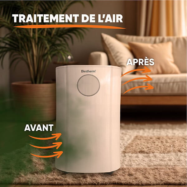 BESTHERM - Filtre HEPA 13 pour déshumidificateur ATHEA 20L, AZRA 20L et FERYEL 24L – BESTHERM - Purificateur d'air – Compatible modèle KERIA 10L ET ILLA 12L – Dimensions 222 x 208 x 10 mm - large