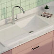 VITRA - Evier 1 cuve avec égouttoir et vidage manuel VitrA Arkitekt blanc - vignette