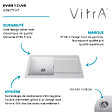 VITRA - Evier 1 cuve avec égouttoir et vidage manuel VitrA Arkitekt blanc - vignette