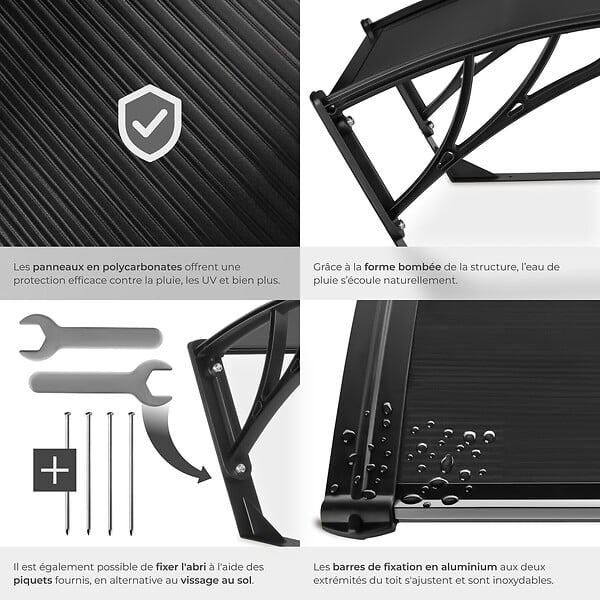 TECTAKE - Garage pour tondeuse robot DOMUS, résistant aux intempéries, 81 x 100 x 48 cm noir - large