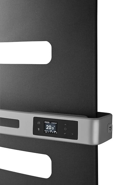 ATLANTIC - Sèche-serviettes connecté Serenis Premium mât à gauche 750W + soufflerie 1000W anthracite - ATLANTIC - 850666 - large