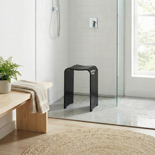 SWISS AQUA TECHNOLOGIES - Swiss Aqua Technologies Tabouret de salle de bain PMR antidérapant – sécurité et autonomie - noir, PMR (SATSTOLPLASTC) - large
