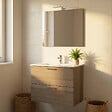VITRA - Vitra  Mia ensemble avec meuble  pré-assemblé 79x61x39,5 cm + miroir + lavabo en céramique + éclairage LED, cordoba (MIASET80C) - vignette