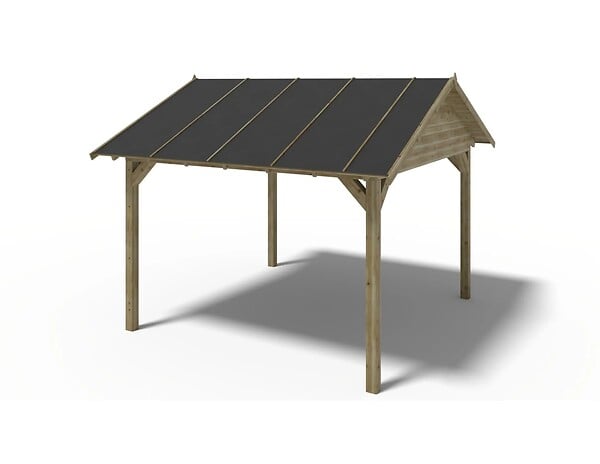 ALTANKA - Pergola de jardin 4.04x4.04m avec panneaux - traité - ALT125 - large