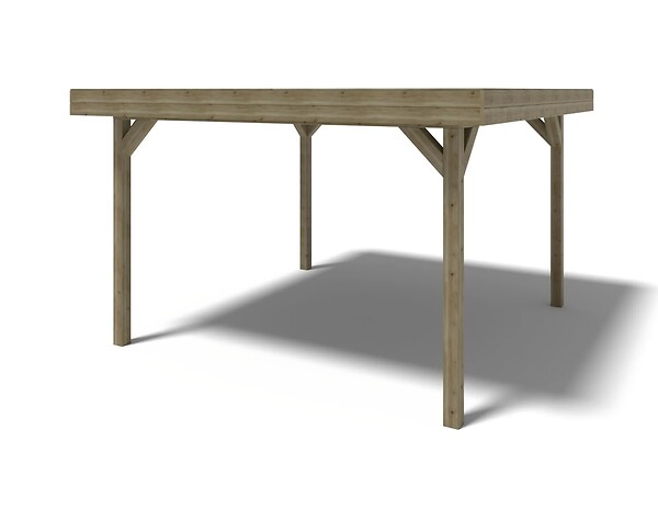ALTANKA - Pergola de jardin 4.04x4.04m avec panneaux - traité - ALT135 - large