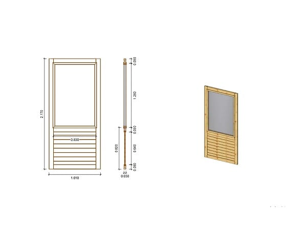 ALTANKA - Pergola de jardin 4.04x4.04m avec panneaux - traité - ALT126 - large