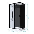 AURLANE - Cabine de douche 110x80x215cm - Verre Trempé - Mitigeur Noir - DUALITY 4 RECTANGLE - vignette
