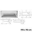DURAVIT - Baignoire droite 170 X 70 D-Code + Pare bain AURYS Raywall noir mat gauche - vignette