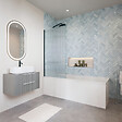 DURAVIT - Baignoire droite 170 X 75 D-Code + Pare bain AURYS Raywall noir mat gauche - vignette