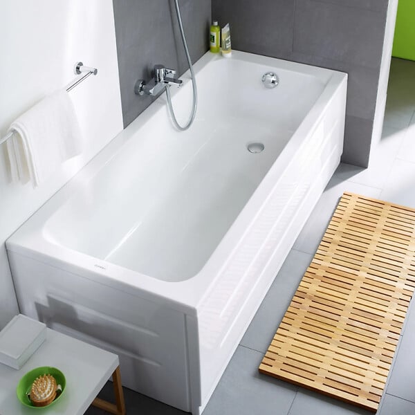 DURAVIT - Baignoire droite 160 X 70 D-Code + Pare bain AURYS Raywall noir mat droite - large