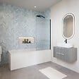 DURAVIT - Baignoire droite 160 X 70 D-Code + Pare bain AURYS Raywall noir mat droite - vignette