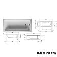 DURAVIT - Baignoire droite 160 X 70 D-Code + Pare bain AURYS Raywall noir mat droite - vignette