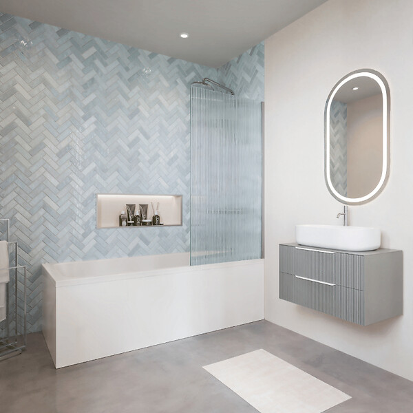 DURAVIT - Baignoire droite D-Code 160 x70 cm + Pare bain droit AURYS Raywall chromé - large