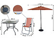 HABITAT ET JARDIN - Table et chaises de jardin avec parasol en métal "Convivia" - 4 places - Terracotta - vignette