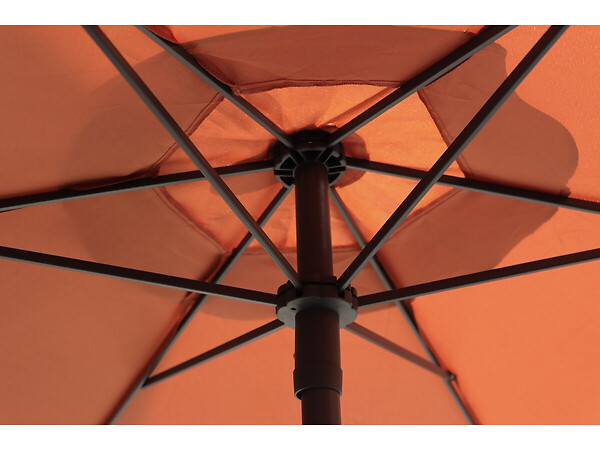 HABITAT ET JARDIN - Table et chaises de jardin avec parasol en métal "Convivia" - 4 places - Terracotta - large