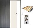 GD MENUISERIES - Porte Coulissante Blanc Pur Lacdor  H204 x L73 cm, Galandage, kit finition (coquille et tire doigt) - vignette