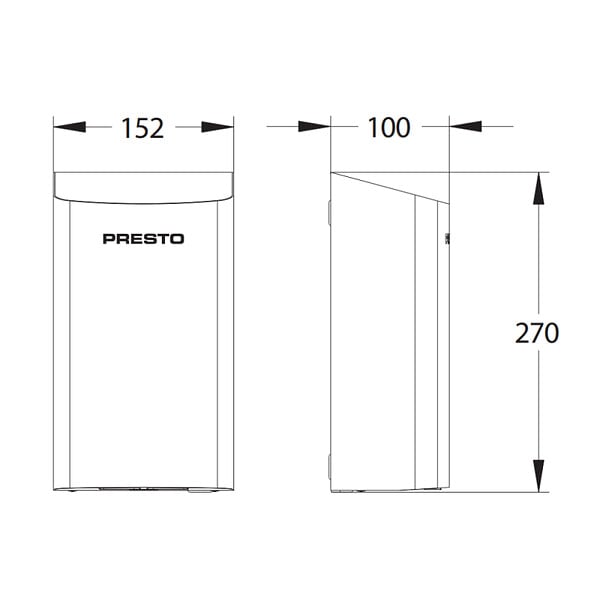 PRESTO - Sèche-mains sans contact mural compact Linea or brossé - large