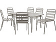 HABITAT ET JARDIN - Table et chaises de jardin en métal "Bilbao" - 6 places - Taupe - vignette