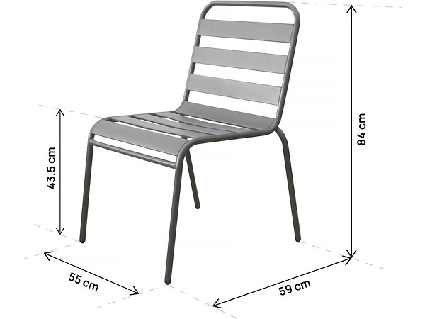 HABITAT ET JARDIN - Table et chaises de jardin en métal "Bilbao" - 6 places - Taupe - large