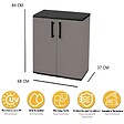 ARTPLAST - Armoire de Rangement Grise Armoire basse 2 portes Polypropylène - Meuble de rangement 68 x 37 x h84 cm ArtPlast - vignette