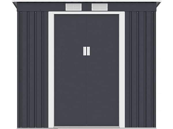 HABITAT ET JARDIN - Abri de jardin métal monopente "Austin" 2,43 m2 - Gris - large