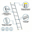 HOSTRÃ–M - Echelle simple StablePro 7 marches en aluminium, légère et durable, hauteur de travail maximale 2,95m, garantie 5 ans, charge maximale 150kg, Hostrom - vignette