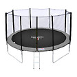 HAPPY GARDEN - Pack Premium Trampoline 370cm réversible gris / rose PERTH + filet, échelle, bâche et kit d'ancrage - vignette