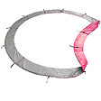 HAPPY GARDEN - Pack Premium Trampoline 370cm réversible gris / rose PERTH + filet, échelle, bâche et kit d'ancrage - vignette