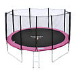 HAPPY GARDEN - Pack Premium Trampoline 370cm réversible rose / gris PERTH + filet, échelle, bâche et kit d'ancrage - vignette