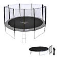 HAPPY GARDEN - Pack Premium Trampoline 370cm réversible rose / gris PERTH + filet, échelle, bâche et kit d'ancrage - vignette