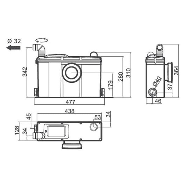 WATERMATIC - Broyeur WC adaptable Waterwall avec bâti support GROHE - large