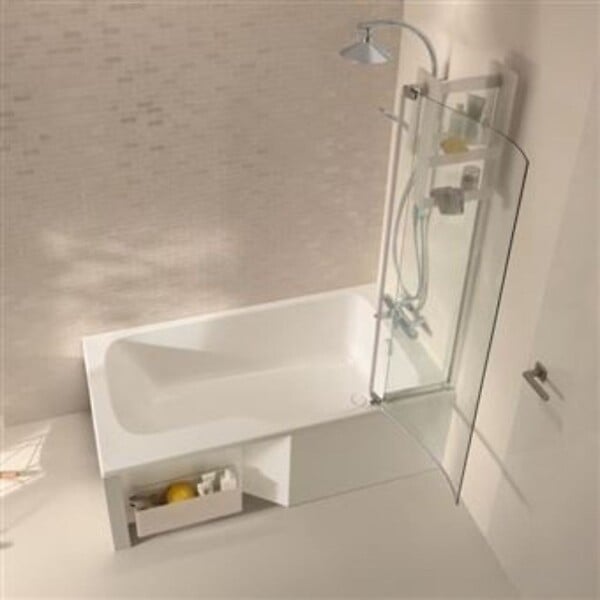 JACOB DELAFON - Baignoire bain douche Malice, version droite Blanc brillant 170 x 90 - large