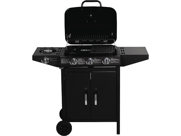 HABITAT ET JARDIN - Barbecue gaz "Festa 4" - 4 brûleurs dont 1 latéral - 10.5kW - Noir - large