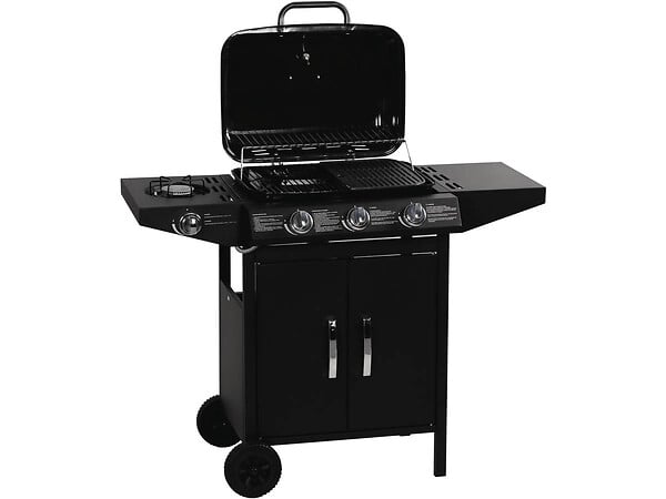 HABITAT ET JARDIN - Barbecue gaz "Festa 4" - 4 brûleurs dont 1 latéral - 10.5kW - Noir - large
