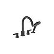 HANSGROHE - Hansgrohe Vernis Blend Set de finition mélangeur 4 trous sur bord de baignoire, Noir mat (71456670) - vignette