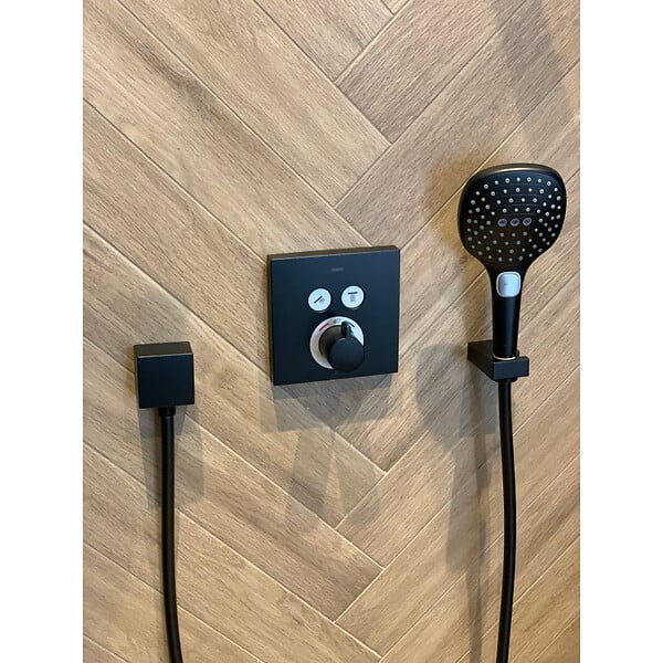 HANSGROHE - Set de finition ShowerSelect pour mitigeur thermostatique encastré avec 2 fonctions, noir mat (15763670) - large