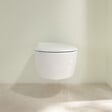 VILLEROY ET BOCH - Avento Combipack WC suspendu sans bride à fond creux DirectFlush + Abattant slim amovible avec frein de chute, Blanc (5656FS01) - vignette