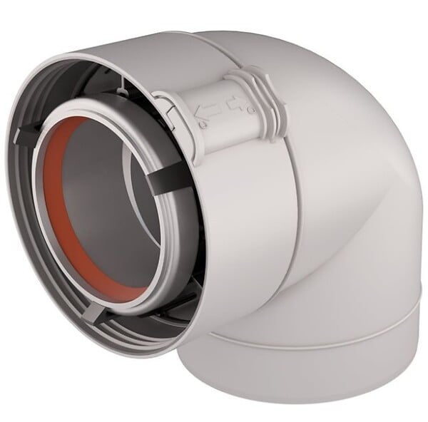 UBBINK - Coude 90° Rolux Sekurit gaz 80/125mm Alu/PVC - UBBINK - 228521 - large
