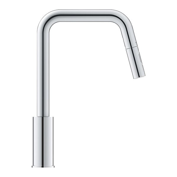 GROHE - START DN15 Mitigeur monocommande d'évier  avec douchette extractible ,Bec mobile, 2 Jets, Chrome (30631000) - large
