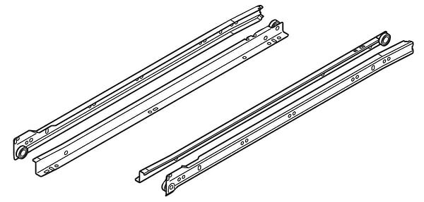 BLUM - Coulisse à  galets 30kg blanc crème sortie simple 350mm - BLUM - COU230350BC - large