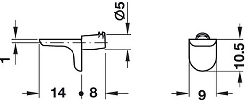 HANGER - 100 taquets diamètre 5mm zamak nickelé - 282.24.710 - large