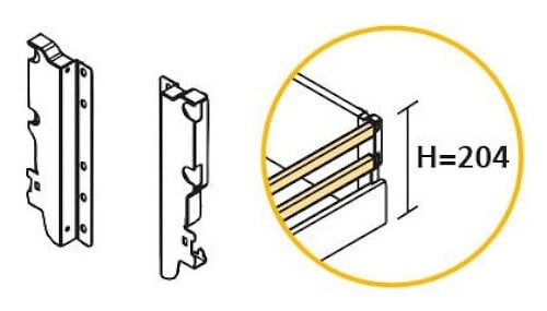 EMUCA - Jeu de fixation vantage pour rehausse simple hauteur 204mm blanc - EMUCA - 3000312 - large