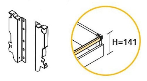 EMUCA - Jeu de fixation vantage pour rehausse simple hauteur 141mm blanc - EMUCA - 3006612 - large