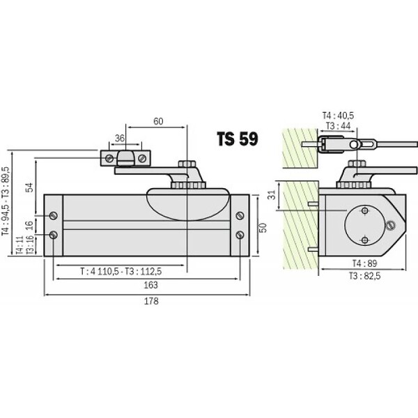 DORMA - Fermeporte modèle TS 59 - large