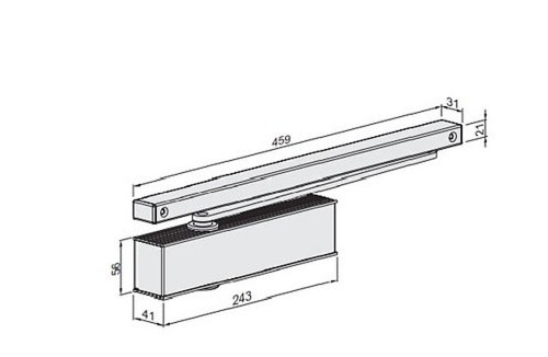 ECO SCHULTE - Ferme porte TS 31 avec bras à  glissière type B finition argent - ECO SCHULTE - 5030015452 - large
